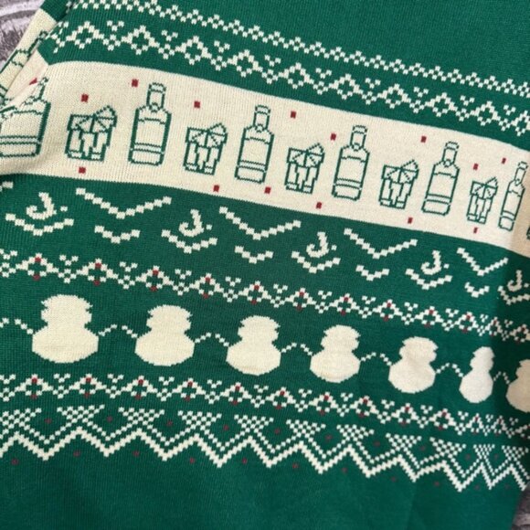 NWT Jameson Whiskey The Merry Duo Christmas sweater green printed acrylic - Picture 12 of 12